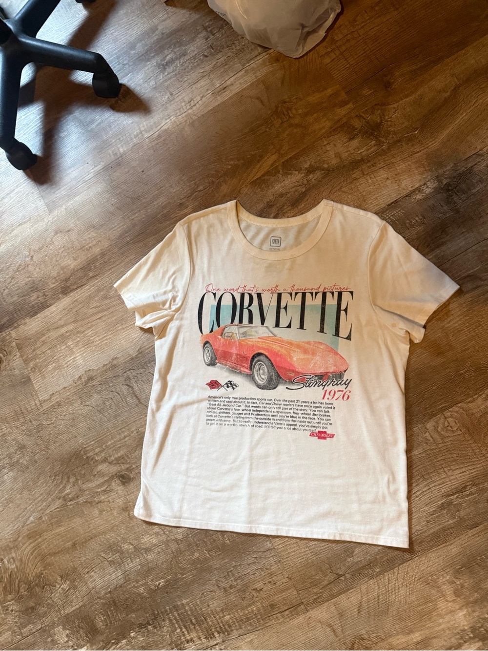 Target White Corvette Graphic Tee with Red Car